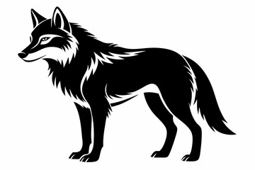 wolf line art silhouette vector illustration	