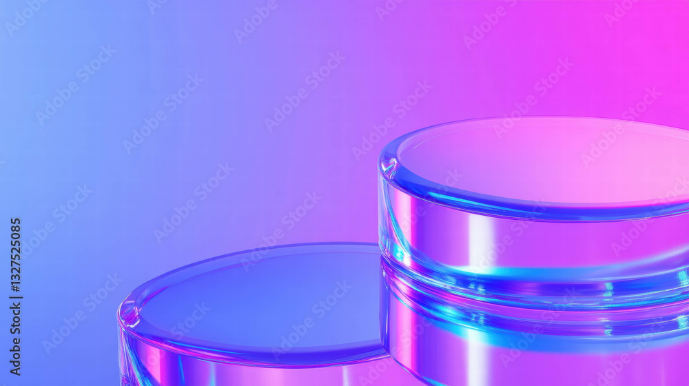 Aufkleber futuristic abstract background featuring two interconnected glass disks