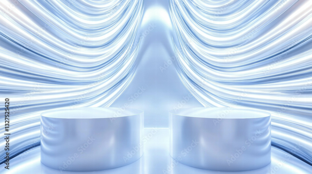 Aufkleber futuristic abstract design with symmetrical white pod structures for modern visuals