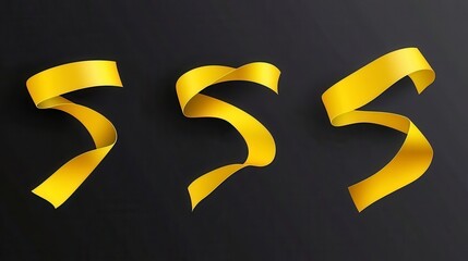 Golden Ribbon Graphic Design Collection: Elegant & Modern Ribbon Art