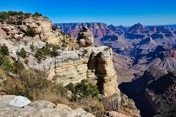 Fototapeta premium A fall photo of Duck on a Rock and the Grand Canyon.