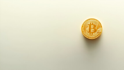 Gleaming Golden Bitcoin Cryptocurrency Digital Currency