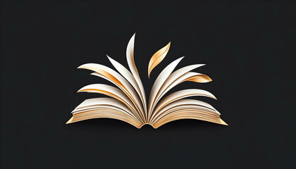 Open book with golden leaves