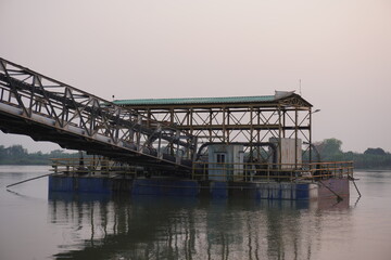 A floating structure, type of a floating dock on a body of water