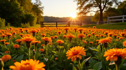 Obraz premium Calendulas glow with golden warmth