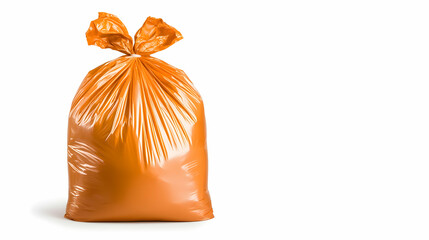 Orange plastic garbage bag
