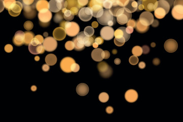 Obraz premium Abstract color shining bokeh isolated on transparent background. Lights and sparks glitter glowing effect. Lens flare Christmas or New Year holiday card.