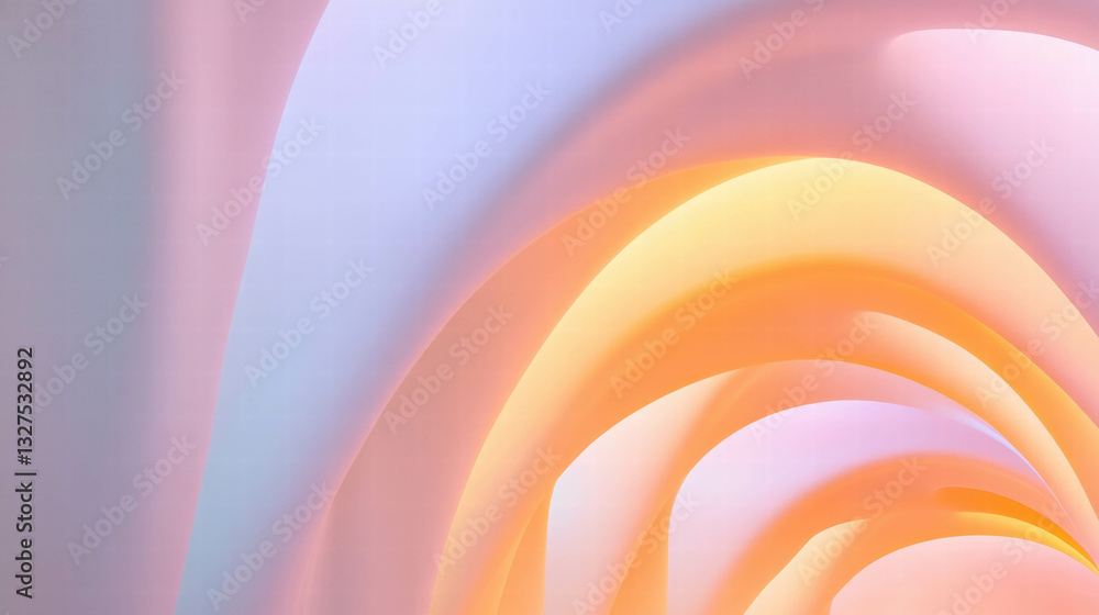 Aufkleber abstract background with multiple colorful arches and soft pastel tones for design and decoration