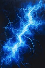 Abstract Electric Currents in Neon Blue and White Lines