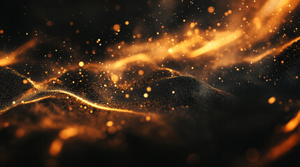 Ember's Embrace: A mesmerizing abstract background of swirling embers and sparks, Abstract Golden Glitter Background