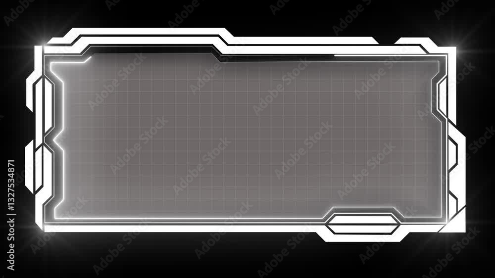 Poster technology hud loop animation. border frame hud element. futuristic viewfinder of the future. hud gr