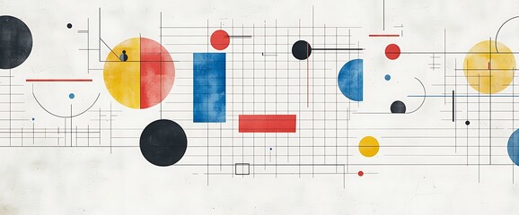 Abstract Geometric Watercolor Design