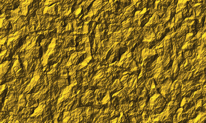 Rough yellow stone plaster wall for designers, background. Gold metal texture wallpaper. Details of stone texture background. Material used for decoration furniture interior design modern. Vector.
