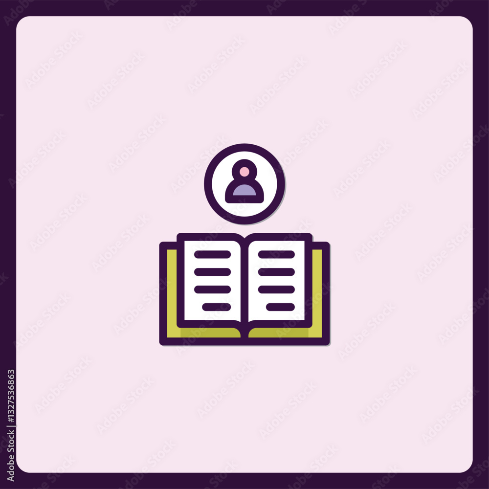 Poster user knowledge icon concept illustration for user guide and tutorials
