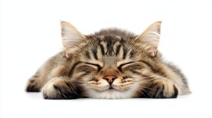 Obraz premium Sleepy Cat Portrait - Peaceful Pet