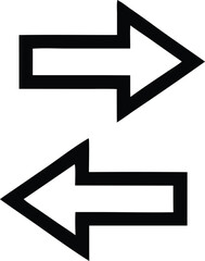 line style, left and right, arrows vector icon