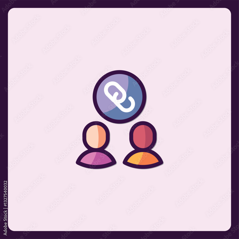 Aufkleber collaborative linkage pictogram symbolizing interconnectedness and shared purpose