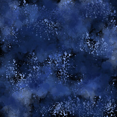 Abstract textured background with watercolor effect and splashed drops on black. Dynamic, deep and rich background. Tracing
