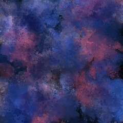 Abstract textured background with watercolor effect and splashed drops on black. Dynamic, deep and rich background. Tracing