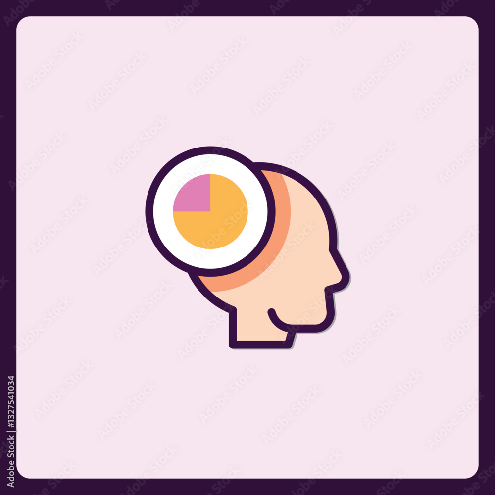 Aufkleber head with circular infographic, data visualization and conceptual thinking
