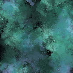 Abstract textured background with watercolor effect and splashed drops on black. Dynamic, deep and rich background. Tracing