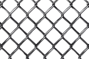 Naklejka premium A Stark, Metallic Chain-link Fence, A Symbol Of Boundaries And Confinement, Rendered With Detailed Shading And Realistic Texture Against A Bright Isolated on Transparent Background