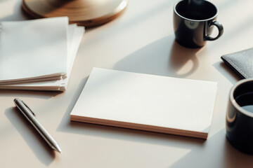 Office Workspace with Blank Paper