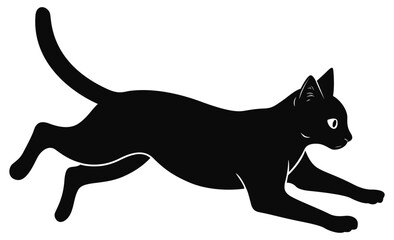A Dynamic Silhouette of a Black Cat in Motion Showcasing Its Agility and Expressive Nature