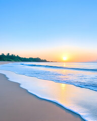 Obraz premium Peaceful sunrise beach scene