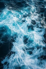 Naklejka premium Abstract Swirling Ocean Waves with Foam-like Textures