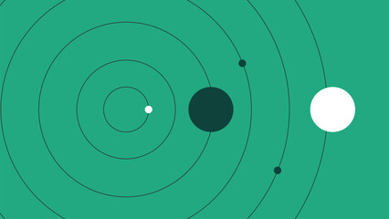A clean and modern geometric background inspired by planetary orbits. Futuristic concept illustration ideal for technology, science, and space related creative works. High resolution abstract digital 