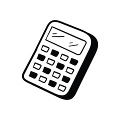 Calculator hand draw doodle  Vector icon