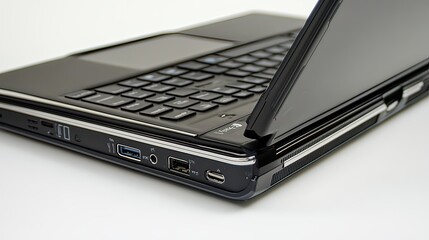 Tech device showcase laptop close-up office setting product photography studio light