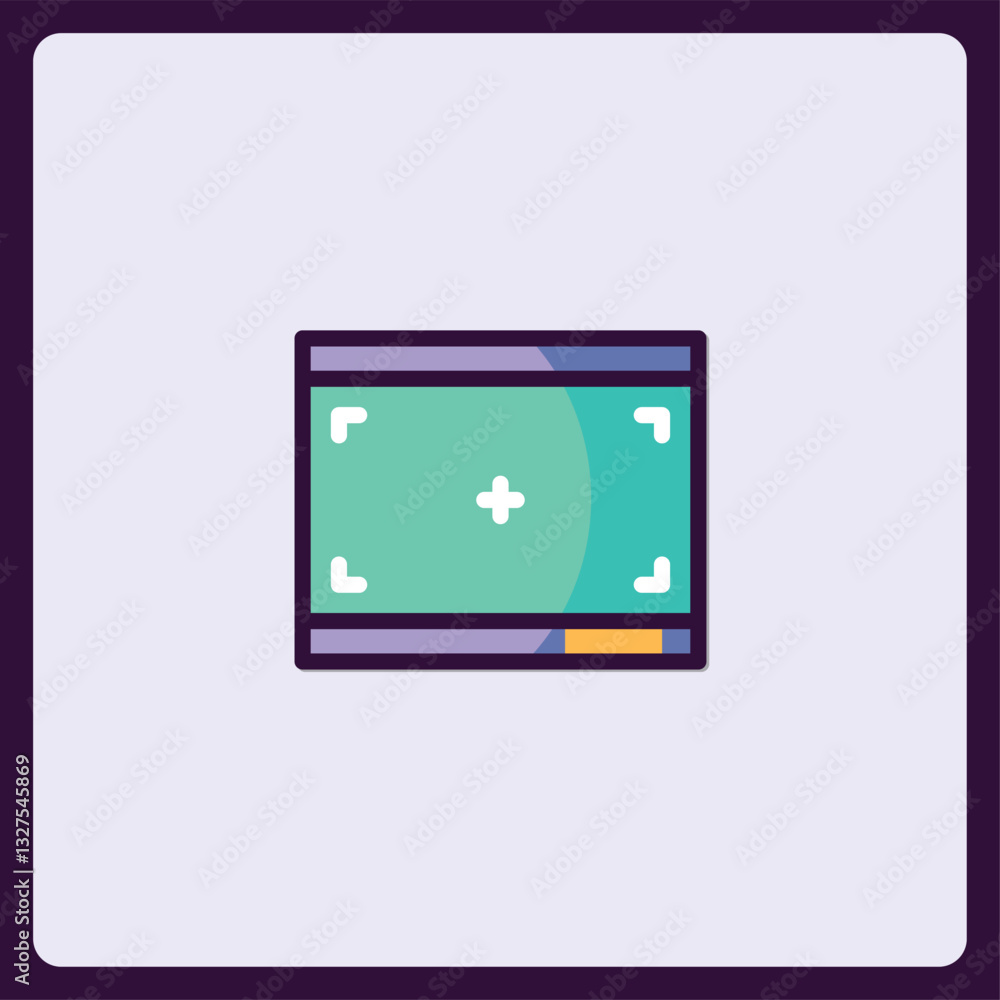 Poster modern minimalist interface element with focus reticle and marker placement