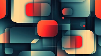 Abstract geometric shapes, overlapping squares and rectangles, digital art background, vibrant colors