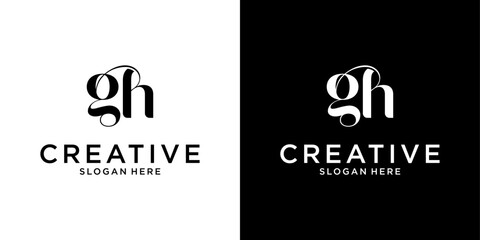 GH or HG initial letter logo design vector