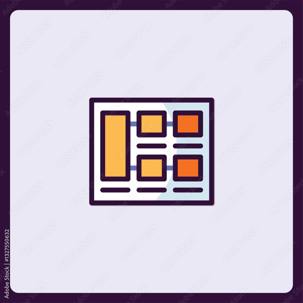 Poster minimalist layout interface icon for web design and application development