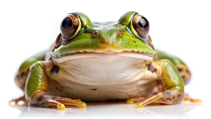 Fototapeta premium frog, white background, cut out, amphibian, white color, green color, animal