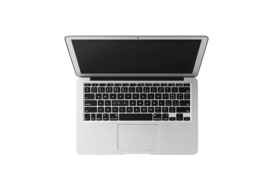 A Sleek Silver Laptop Poised For Work Or Play Against A Bright White Backdrop Showcasing Its Clean Design And Simple Elegance Isolated on Transparent Background