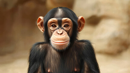 Different breads monkey character, animal wild zoo ape, chimpanzee vector illustration.