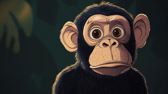 Different breads monkey character animal wild zoo ape chimpanzee vector illustration.