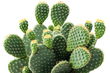 Bright green cactus cluster with yellow tips