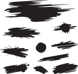 Black brush strock set 