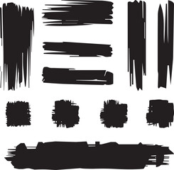 Black brush strock set 
