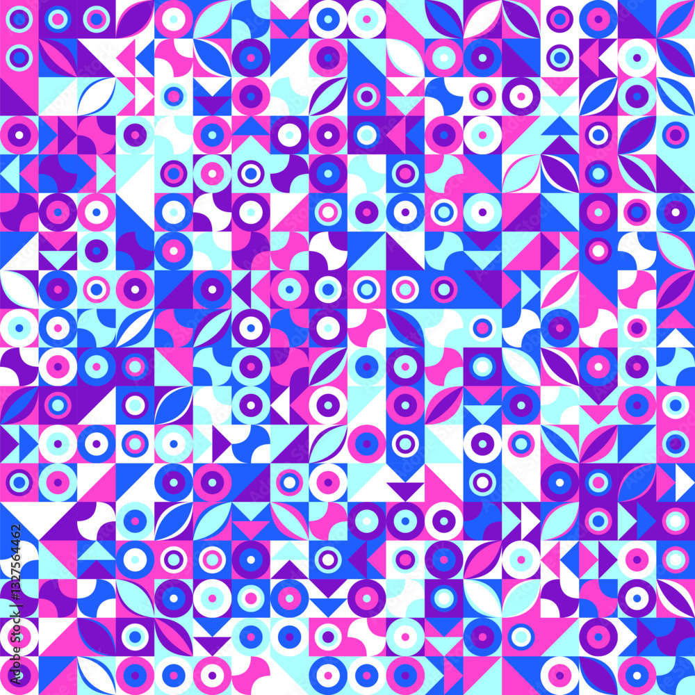 Poster chaotic geometric pattern background - abstract vector graphic design