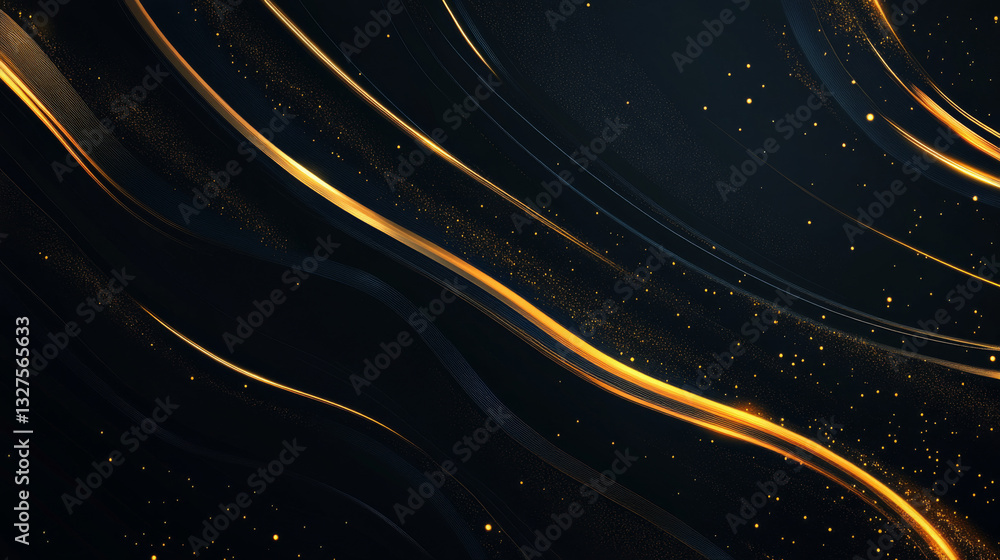 Poster an abstract luxury background with glowing gold vertical light streaks against a dark backdrop, comp