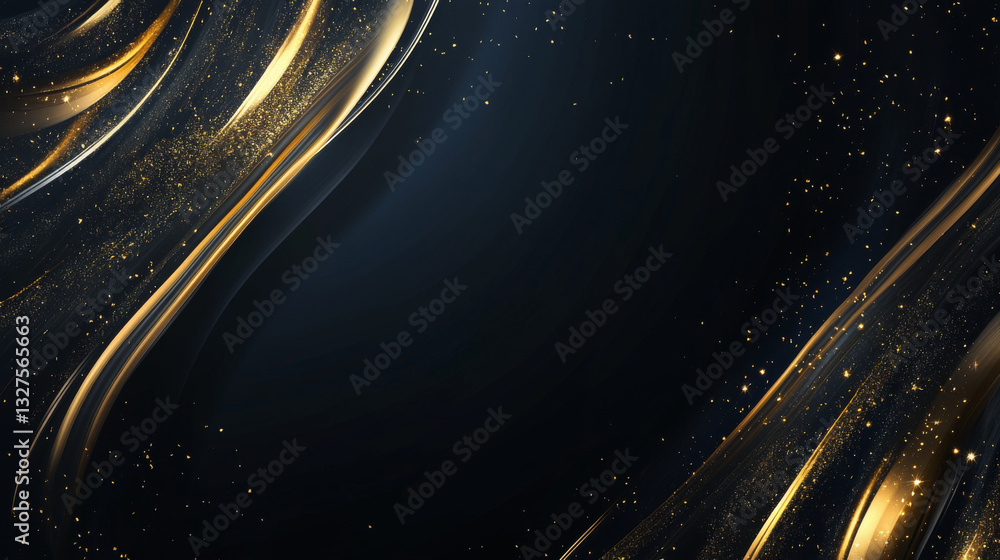 Poster an abstract luxury background with glowing gold vertical light streaks against a dark backdrop, comp