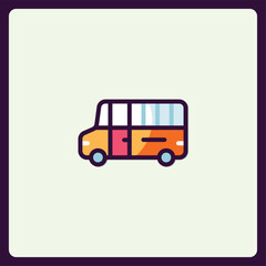 Stylized van icon illustration ideal for transport apps and infographic design