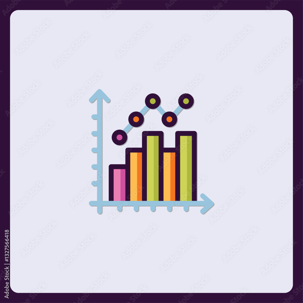 Poster growth statistics data analysis vector infographic representation icon
