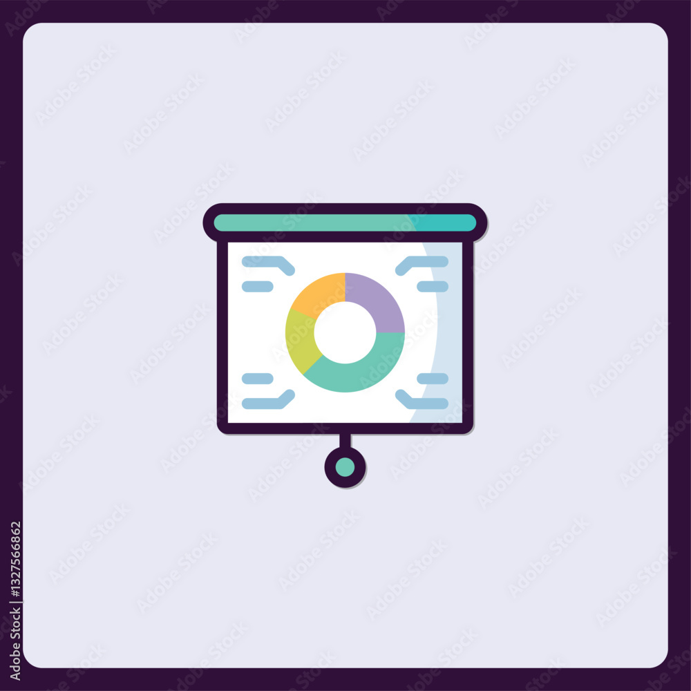 Poster vivid presentation display with circular graph for visual communication